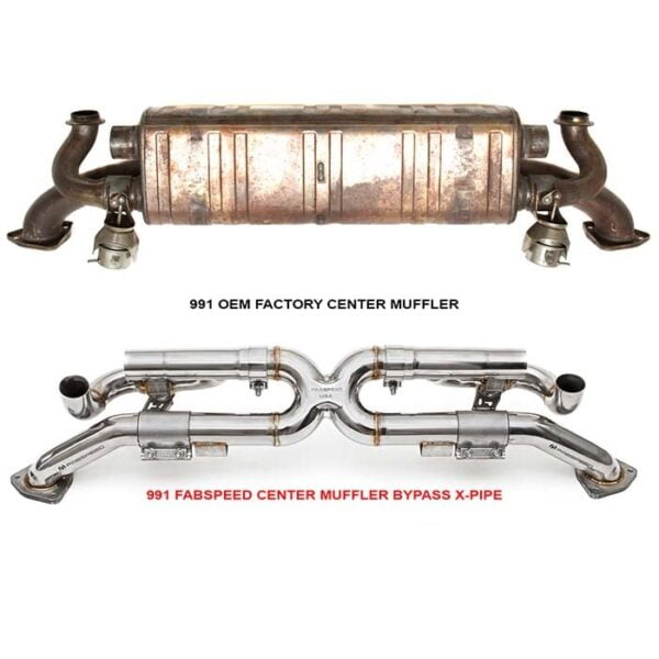 Evacuare sport Porsche 991 Carrera Valvetronic Center Muffler Bypass X-Pipe Fabspeed