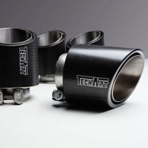 Titanium exhaust tips Porsche Cayenne Turbo E3 9YA carbon fiber Techart